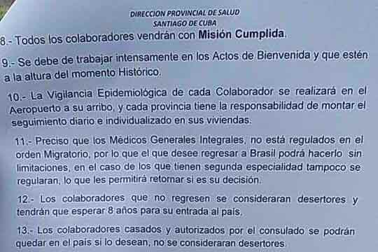 Cuba orienta campaña a sus médicos en Brasil para repudiar a Bolsonaro; amenaza a “desertores”